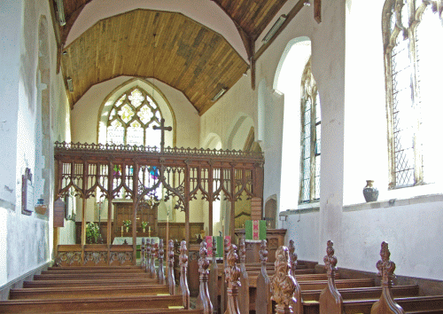 Braydeston Church - St Michael and All Angels - is light and airy inside.