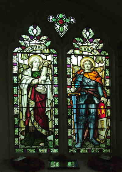 The memorial window at Brundall Church to those who died in the first world war 